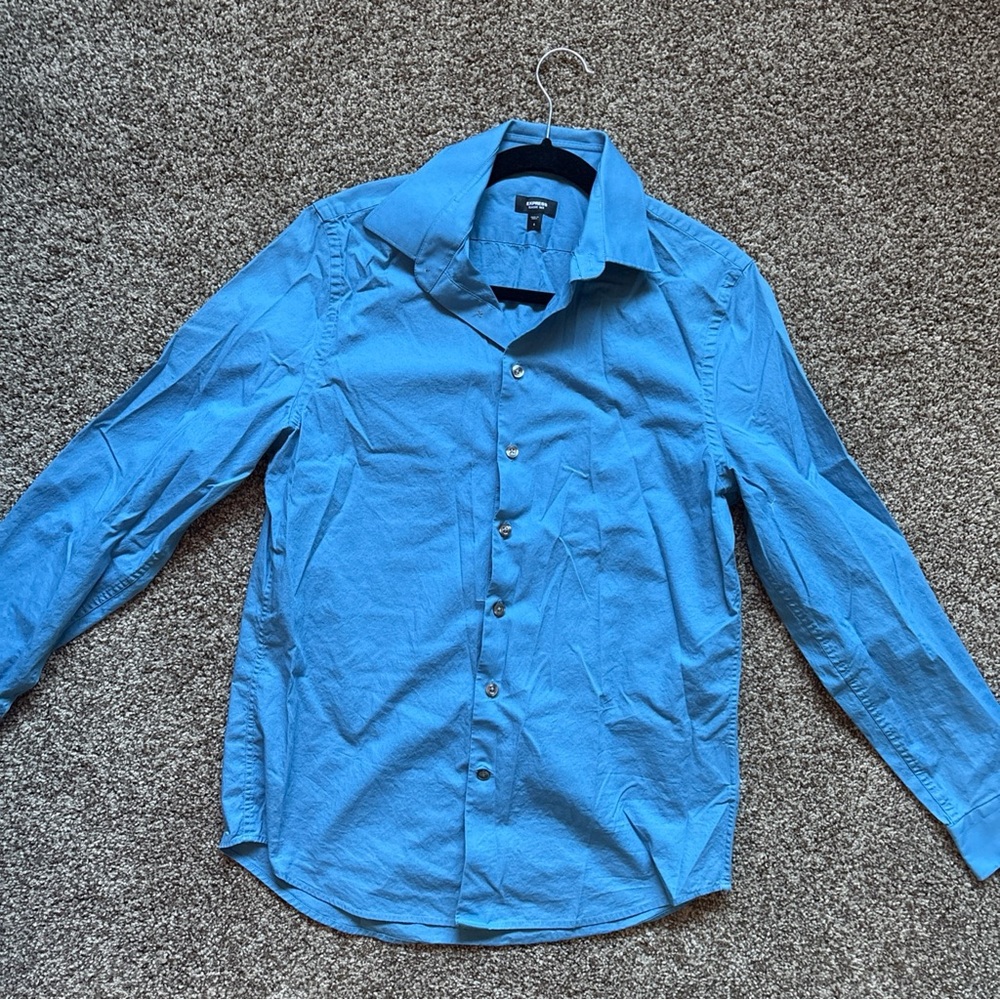 Express 1 MX Shirt Men's Size Small Classic fit Button Front Blue